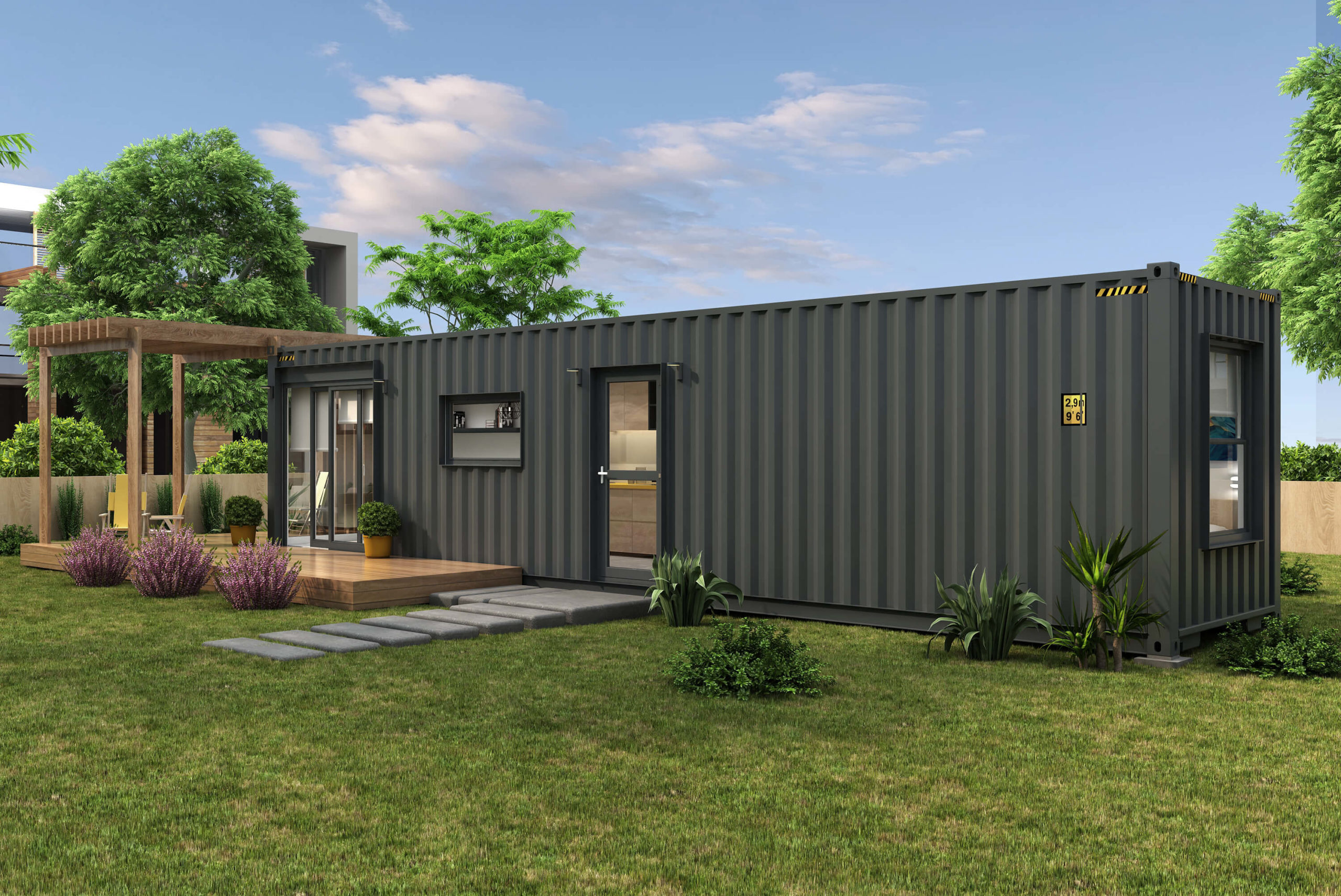 Container Homes Vs Tiny Homes What S The Difference Live Off Grid   Pluto Exterior  View 1 Final 3 8 2021 Scaled 